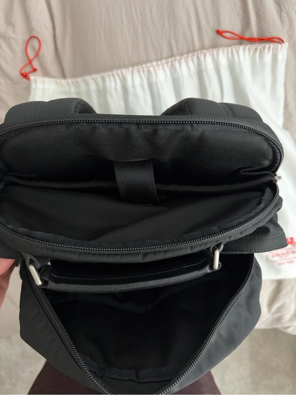 Coach Black Nylon Backpack with Leather Trim - Picture 4 of 7